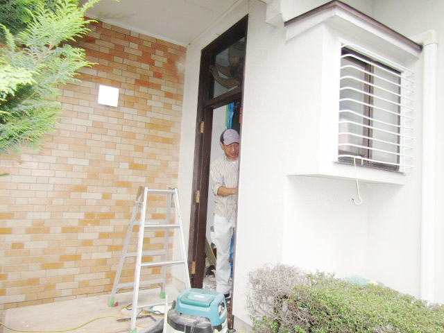 名古屋市緑区　リクシル　リシェント玄関ドア　親子ランマ付　M17型　取替工事