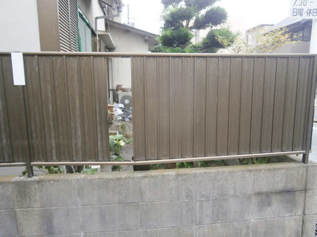 名古屋市港区 囲いフェンス取り替え修理 LIXIL
