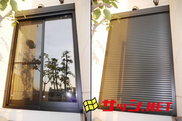 窓のリフォーム　ＬＩＸＩＬデュオＰＧ電動シャッターイタリヤ　防犯ガラス仕様　名古屋市緑区
