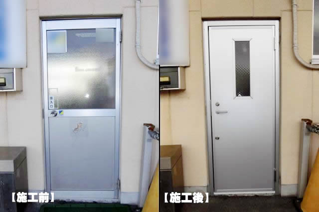 【 カバー工法】工場・事務所ドア 片開きフラッシュドア